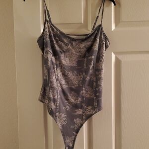 Elegant Sage Green and Printed Bodysuit